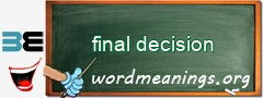 WordMeaning blackboard for final decision